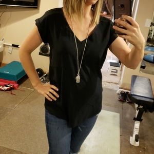 Express Satin V-neck Gramercy Tee